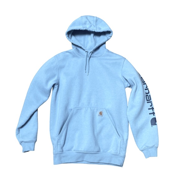 Carhartt Graphic Sweatshirt Hoodie Women’s Size Small Loose Fit From Fall 2022 - Picture 3 of 10